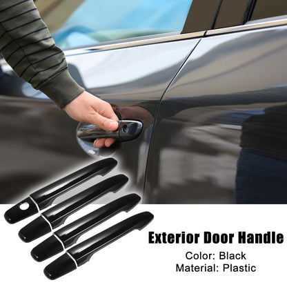 4 x Black Exterior Door Handle Covers for Mitsubishi