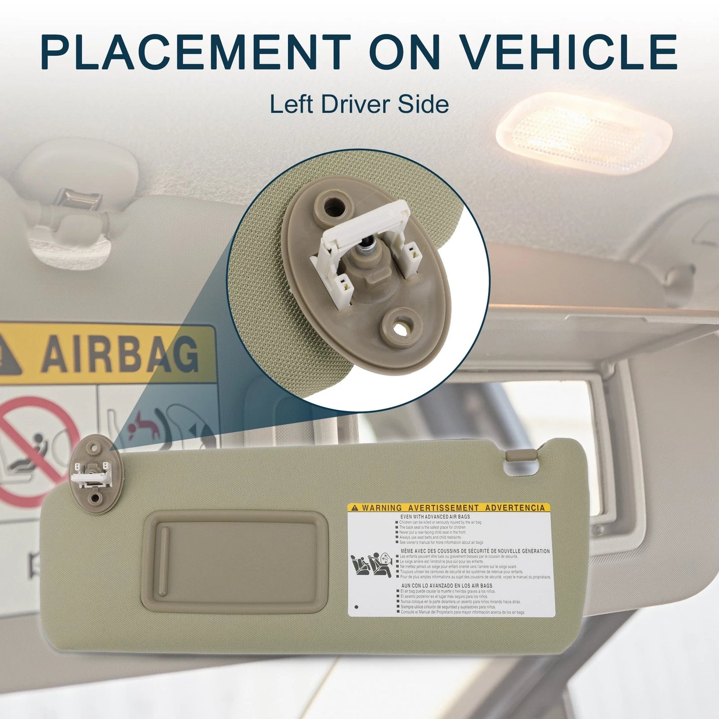 Left Driver Side Sun Visor with Mirror for Toyota 4Runner (2003-2023)