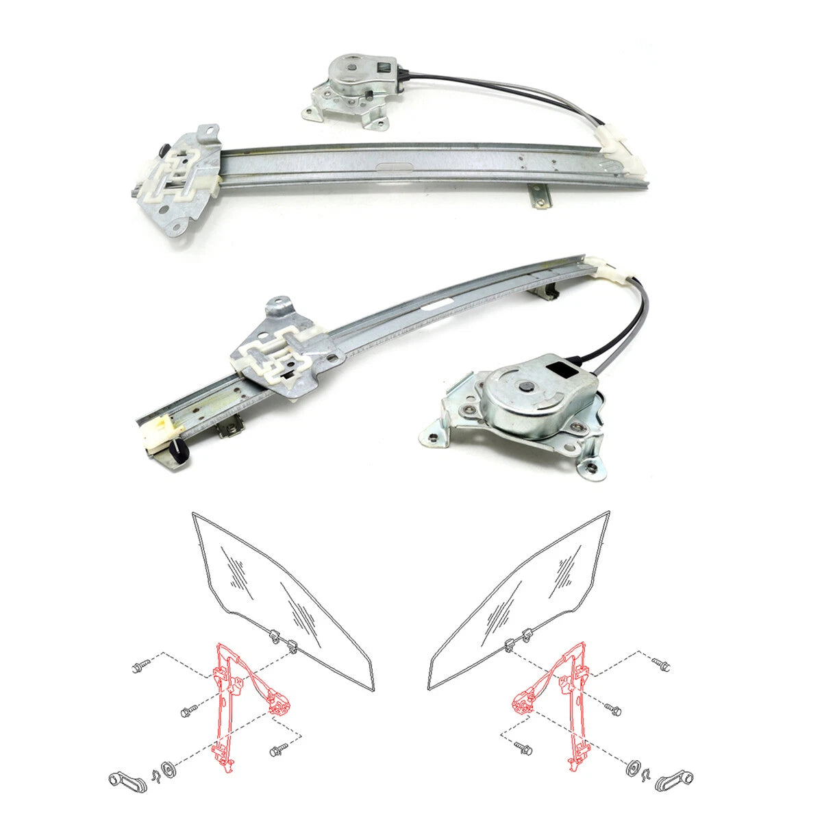 Front Door Window Regulator Set for Nissan Datsun Navara D21 1986-1997