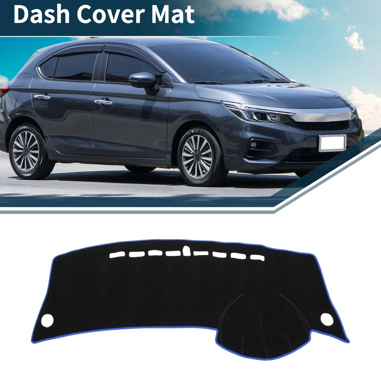 Dashboard Cover Mat for Honda City Grace (2008-2013) Sun Protector Black Blue