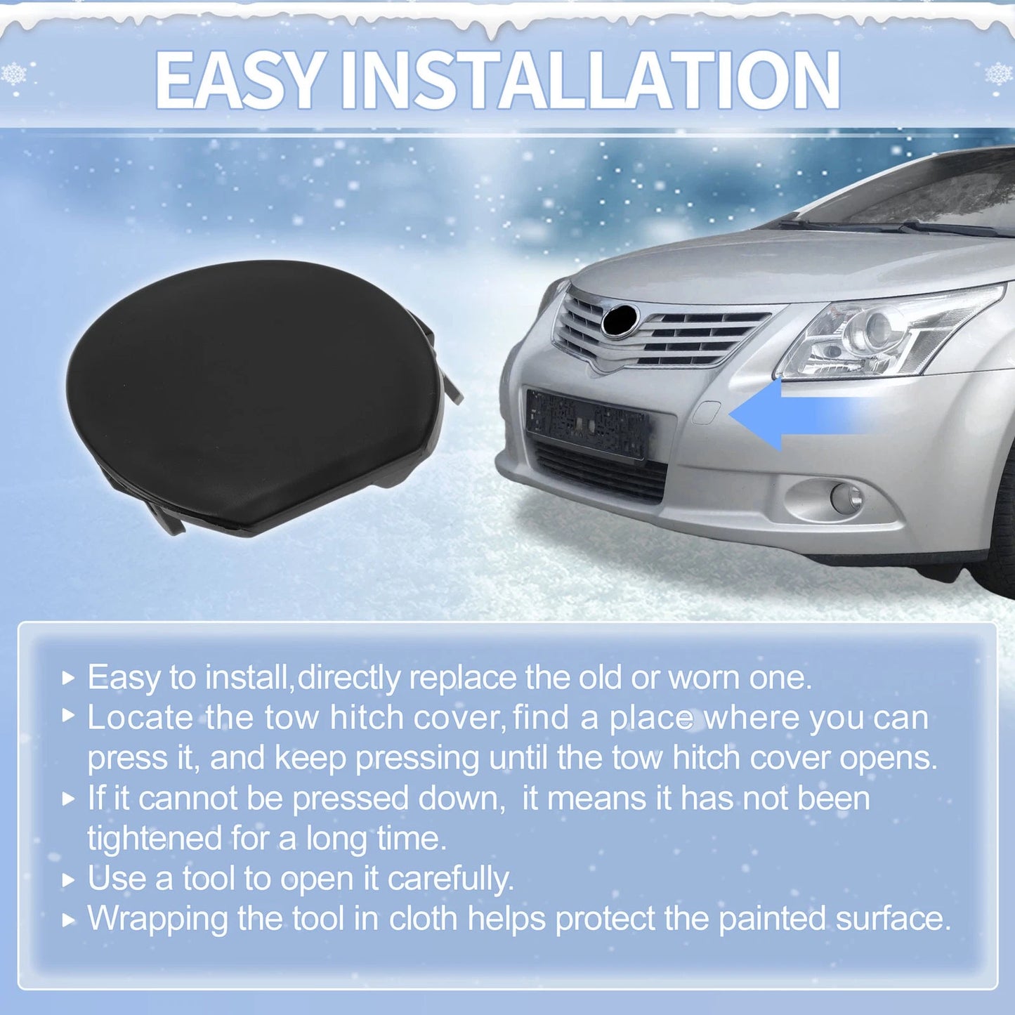 Left Front Tow Hook Cover for Toyota Auris (2013-2015)