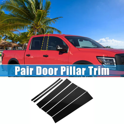 6Pcs Windshield B Pillar Trim Garnish for Nissan Titan Crew Cab (2004-2023)