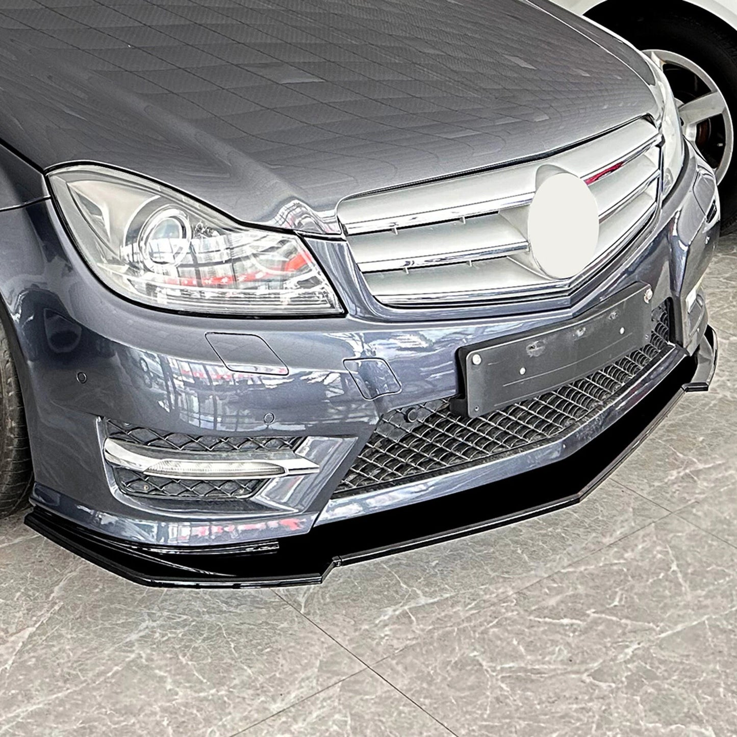 Front Spoiler Lip Splitter for Benz W204 S204 AMG Line (2011-2014) Black