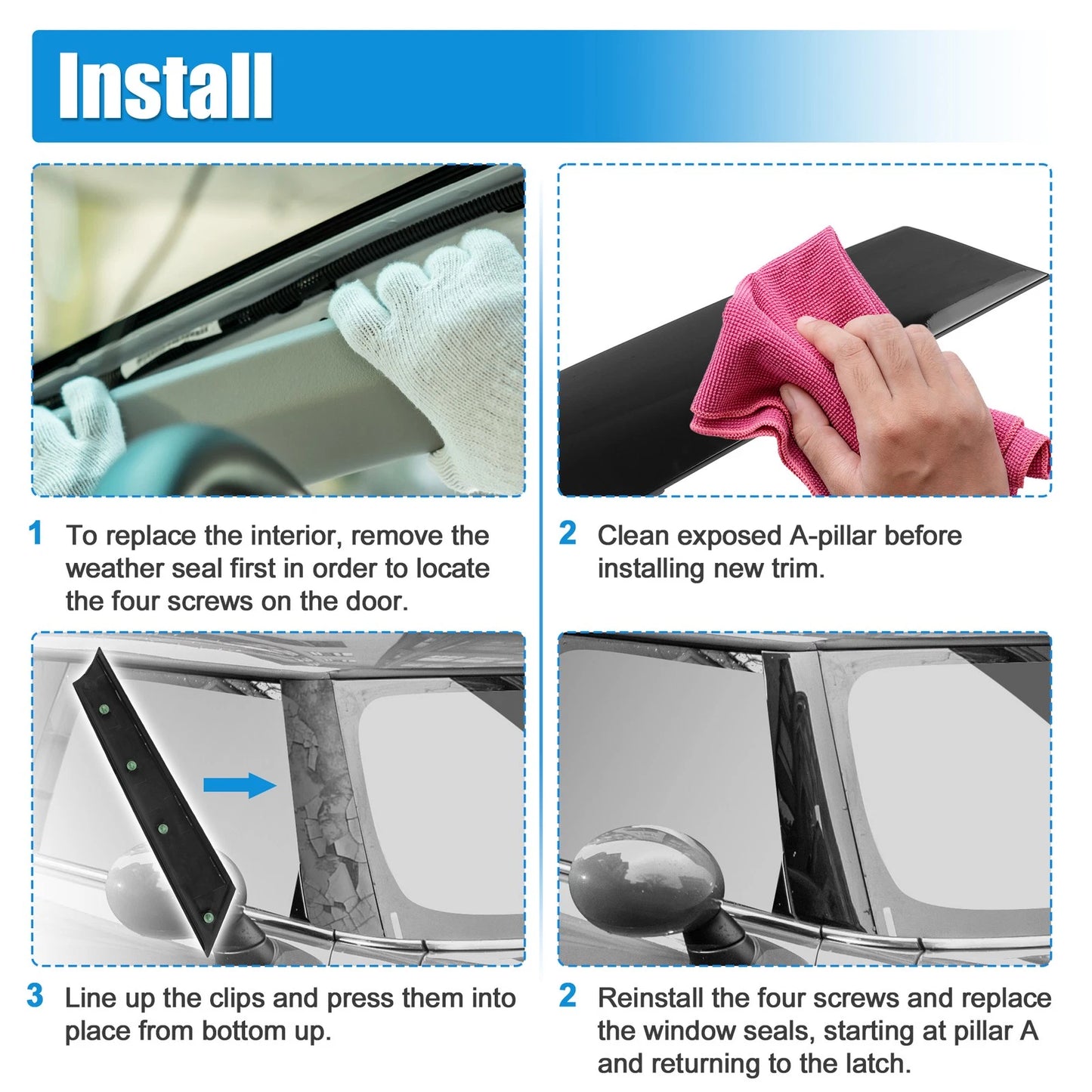 Right A-Pillar Post Trim Cover for BMW (2012-2019)