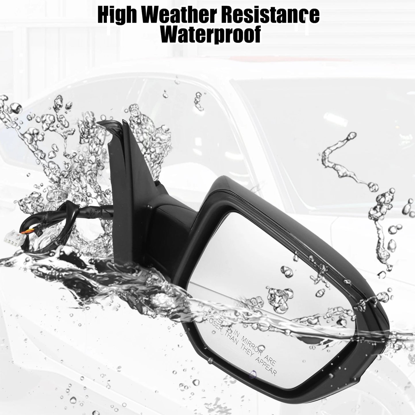 3 Pin Right Side Door Mirror Assembly Black for Honda Civic (2016-2021)
