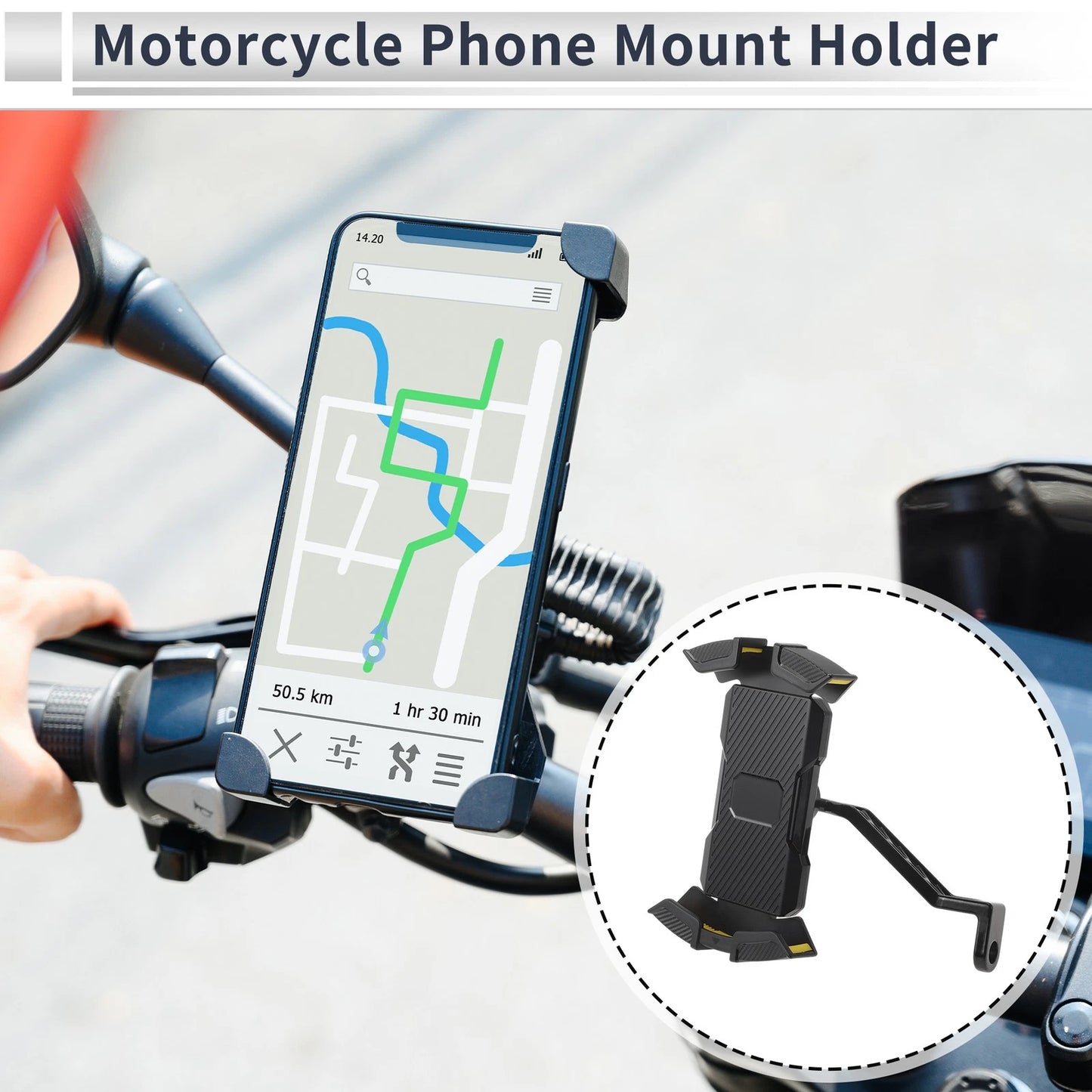 Motorcycle Phone Mount 4.7"-6.8" Holder for Motorcycle