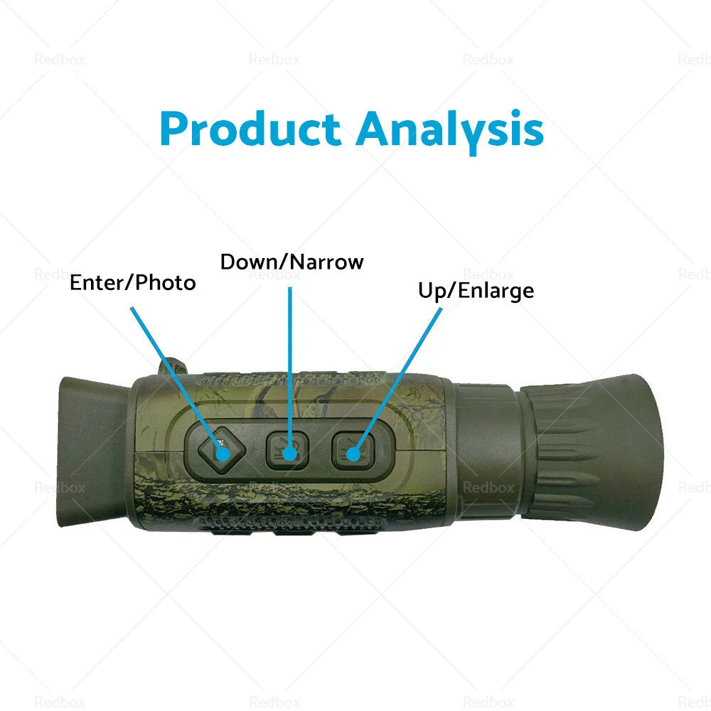 5X Zoom Night Vision Monocular HD 4K Digital Camera for Hunting