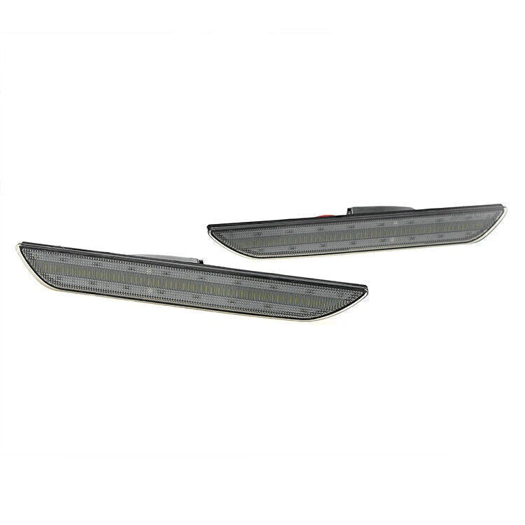 Rear Smoked & White LED Bumper Side Marker Lights for 2015-2023 Ford Mustang