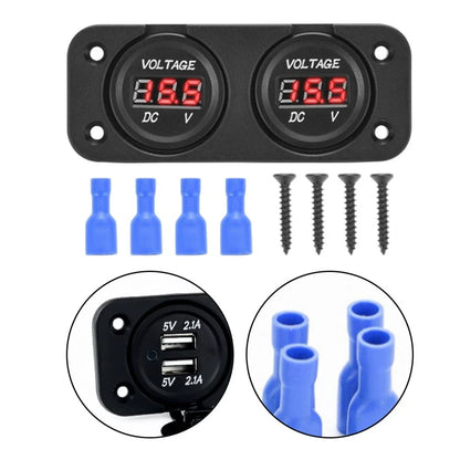 Car & Boat Waterproof Dual Battery LED Digital Voltmeter Gauge for All Models