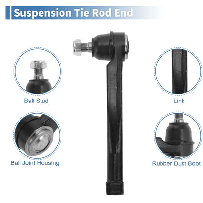 4 x Front Inner Outer Tie Rod Ends for Suzuki Swift (2004-2009)