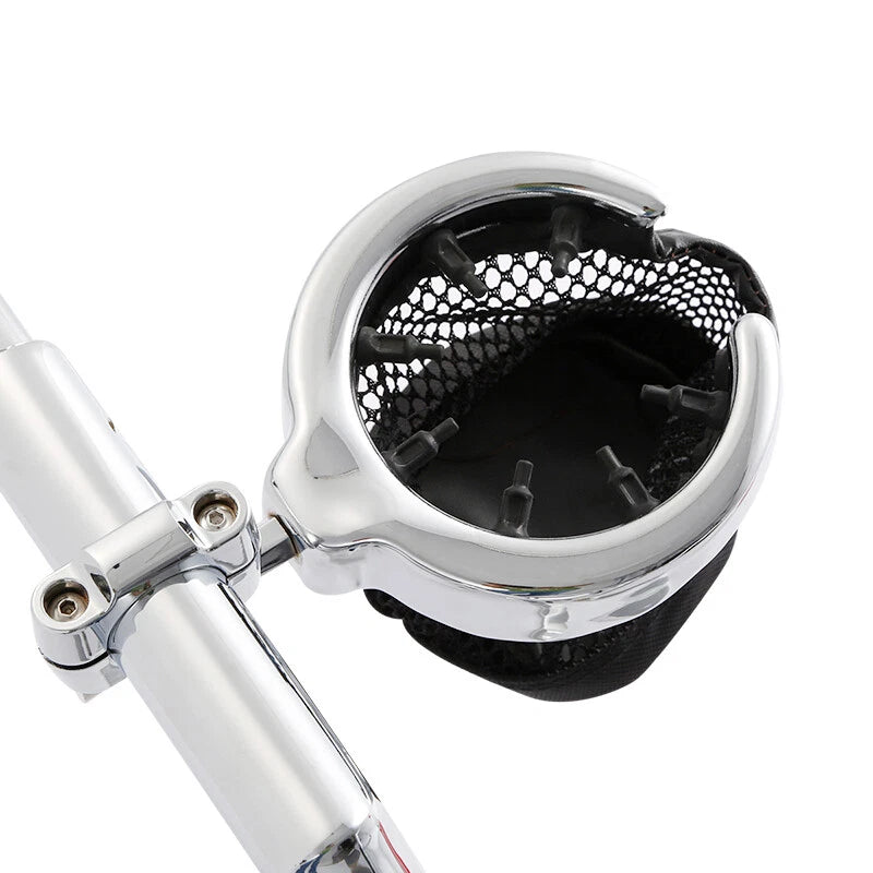 Handlebar Cup Holder for Harley Universal Metal Drink Mesh Basket