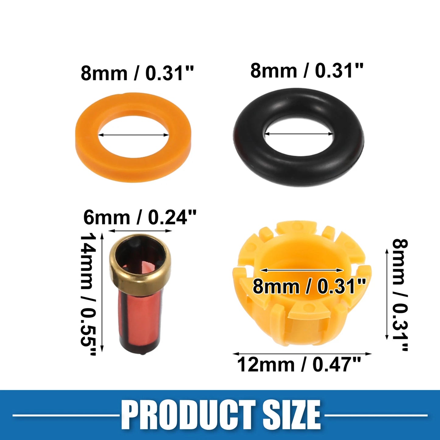 6 x Fuel Injector O-Rings Seals with Micro Filters for BMW 325i (1992-1995)