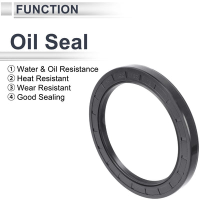 Oil Seal 100x130x12mm NBR Rubber Rotary Shaft Seal Black 5 Pcs