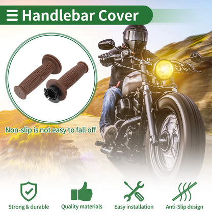 7/8" 22mm Hand Grips Cover Handlebar Cover TPU Brown for Motorcycle