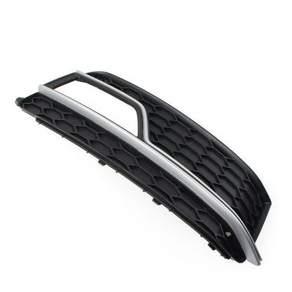 Front Bumper Fog Light Grille Cover w/Silver Trim for Audi A5 S5 (13-17)