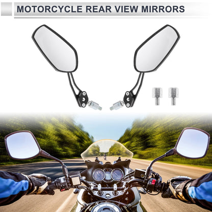 M8/M10 1 Set Rear View Mirror Carbon Fiber Pattern Black for Motorcycle