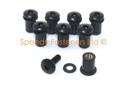 8x Black Aluminium Wind Shield Bolts for Aprilia RSV 1000 RS 50 250 RS250