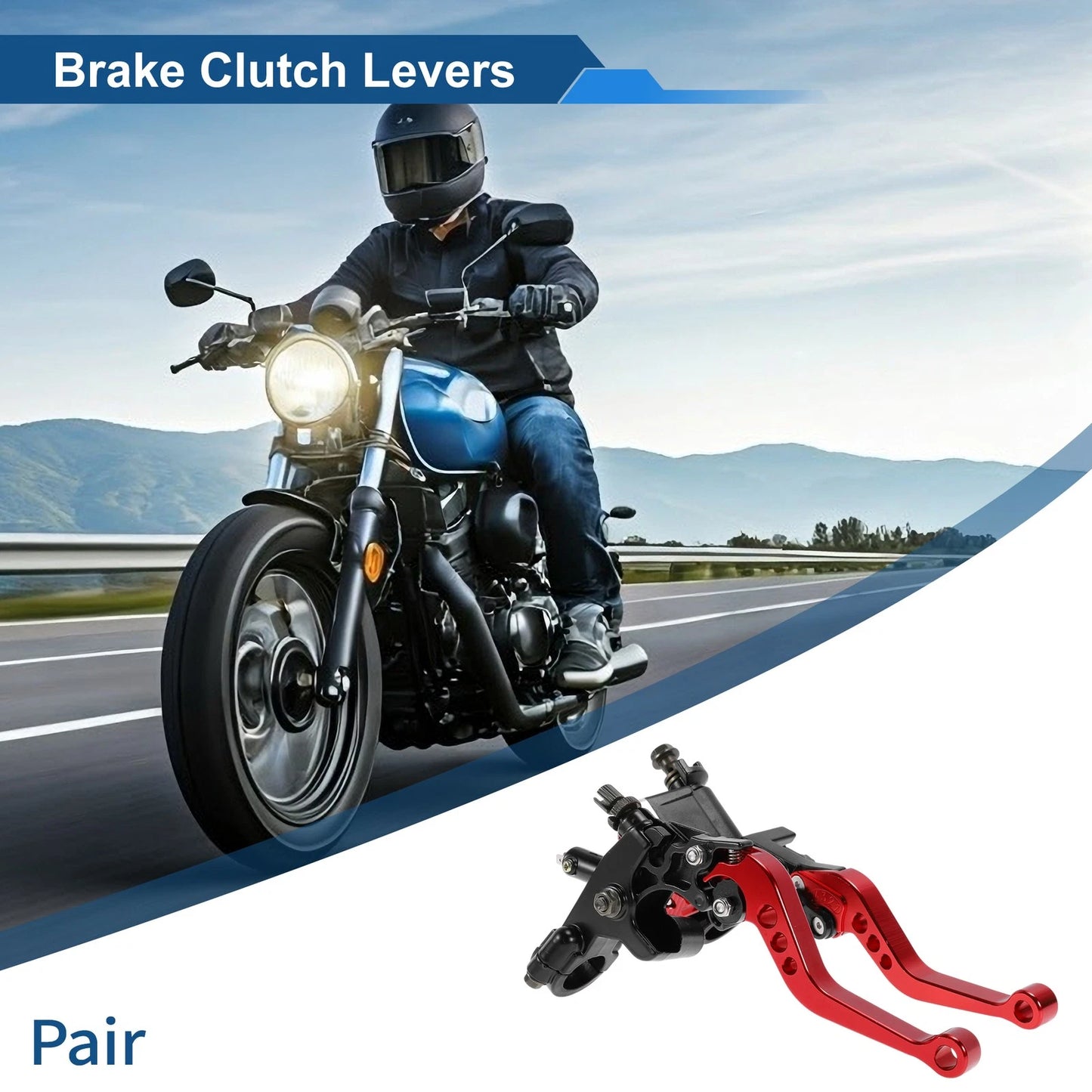 Adjustable Short Brake Clutch Levers for Honda - Solid Red
