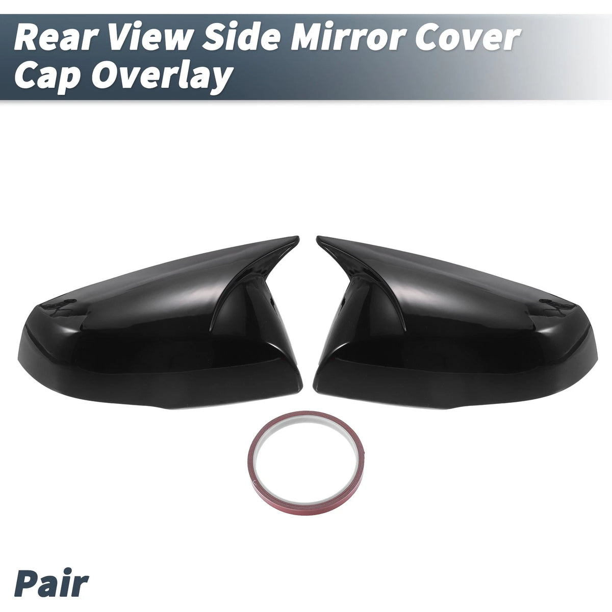 Rearview Mirror Cover Overlay Gloss Black for Toyota RAV4 (2019-2022)