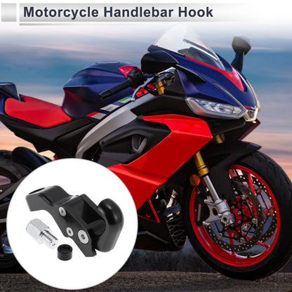 Slope Handle with Hook Aluminum Alloy Hanging Hook for Motorcycle with Screw Black