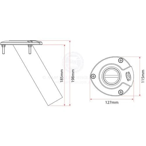Rod Holder 30° Exploding Fish Bluewater Series Fixed 316G S/S Flush Mount