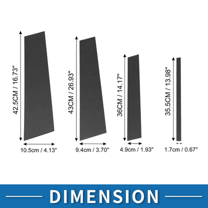 8 x Door Pillar Window Trim Carbon Fiber Pattern Black for Toyota Highlander