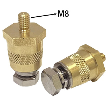 Brass M8 Battery Terminal Connector with Screws for Universal Fit
