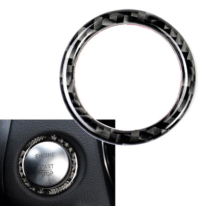 Carbon Fiber Engine Start Stop Button Ring Cover for Mercedes-Benz A B C (2013-2023)