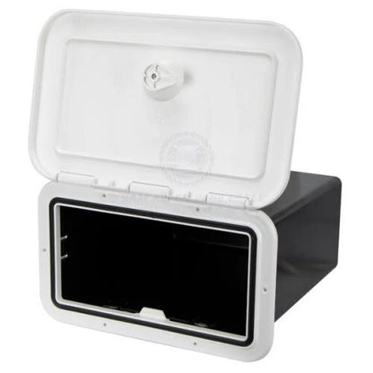 Access Hatch Storage Box for Boat/RV/Caravan White Can-SB Italian Made 182x300mm