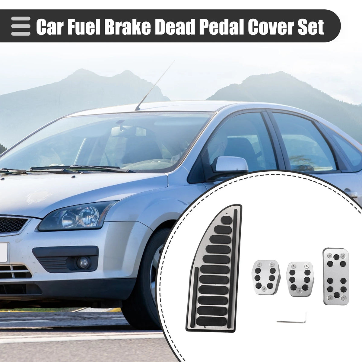 Car Manual Transmission Fuel Brake Dead Pedal Covers for Ford Focus (2000-2018)