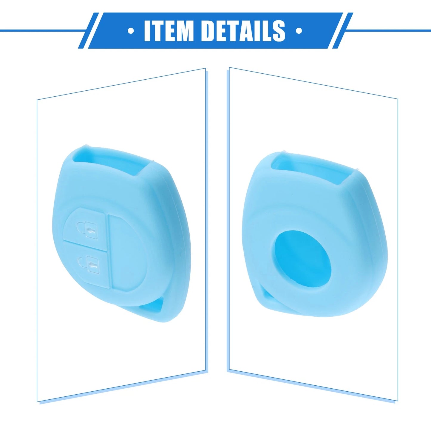 Car Remote Key Fob Case Protectors for Suzuki 2 Button Silicone Sky Blue