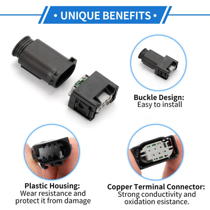 6 Pin Throttle Connector Plug for Mercedes-Benz & BMW - 2 x Black Connectors