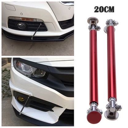 Adjustable Red Front Bumper Lip Splitter Strut Rods for Car