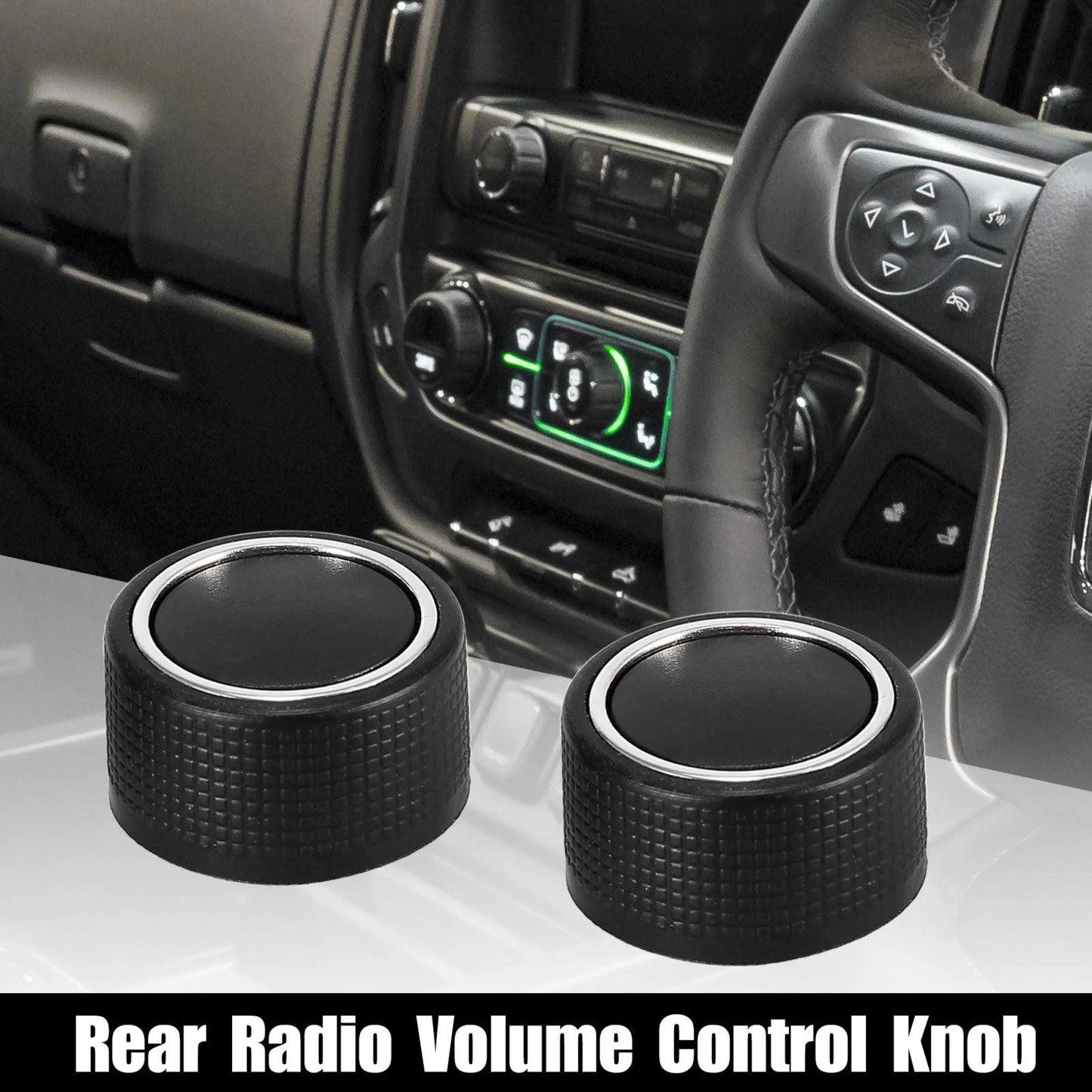Pair Rear Radio Volume Control Knob for Chevrolet GMC GM Black
