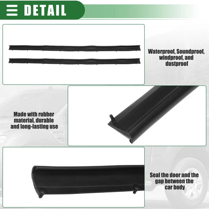 Car Window Weatherstrip  for Ford F-250 (1997-2007) Black Rubber
