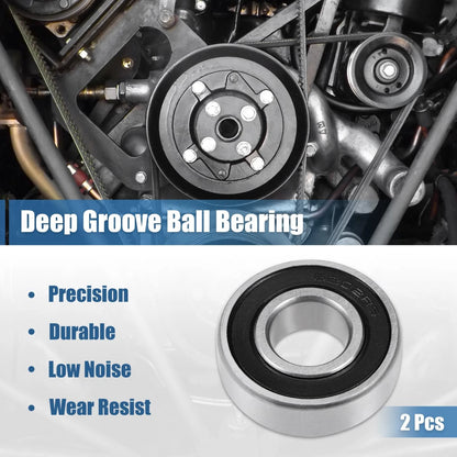 2 x Deep Groove Ball Bearing 15x35x11mm Sealed Chrome Z4 for Metal