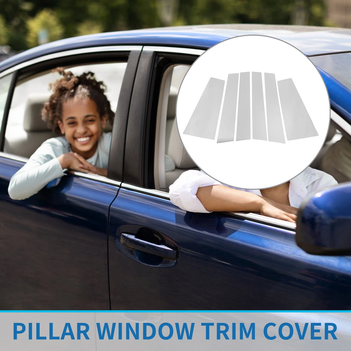 6 Pcs Chrome Silver Door Pillar Trim for Toyota Highlander (2015-2021)