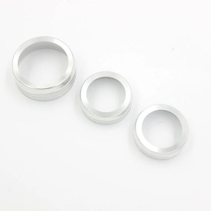 Silver Aluminum AC Radio Switch Knob Trim Bezels for Dodge Challenger 2015-2019