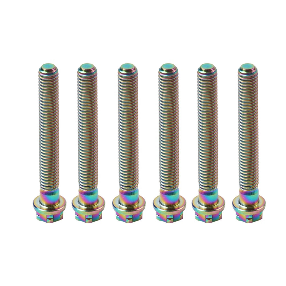 6pcs M8x60mm Titanium Torx Head Flange Screws for Motorcycle Bike