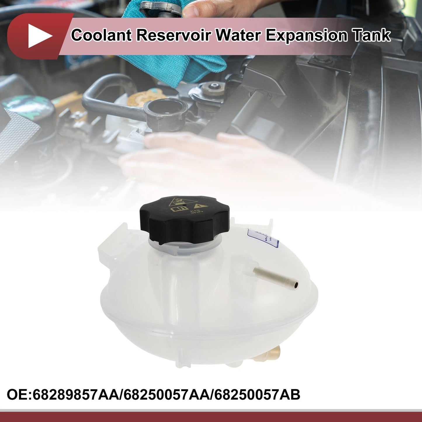Coolant Expansion Overflow Tank with Cap for Jeep Compass (2017-2023)