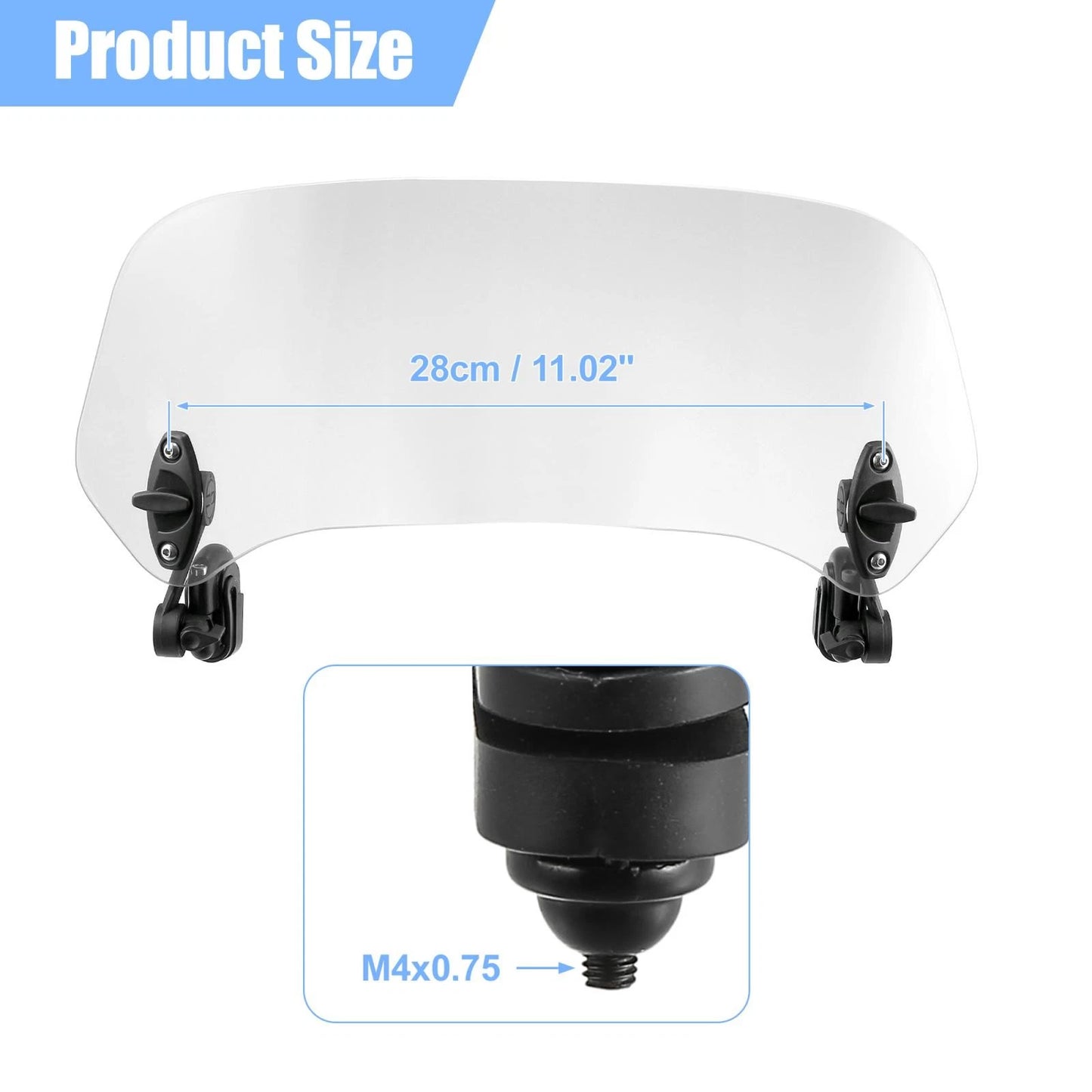 37cm Clear Windshield Extension for Motorcycle