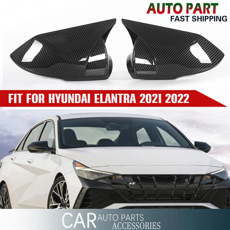 Carbon Fiber Rear View Mirror Trim Cover for Hyundai Elantra (2021-2022)