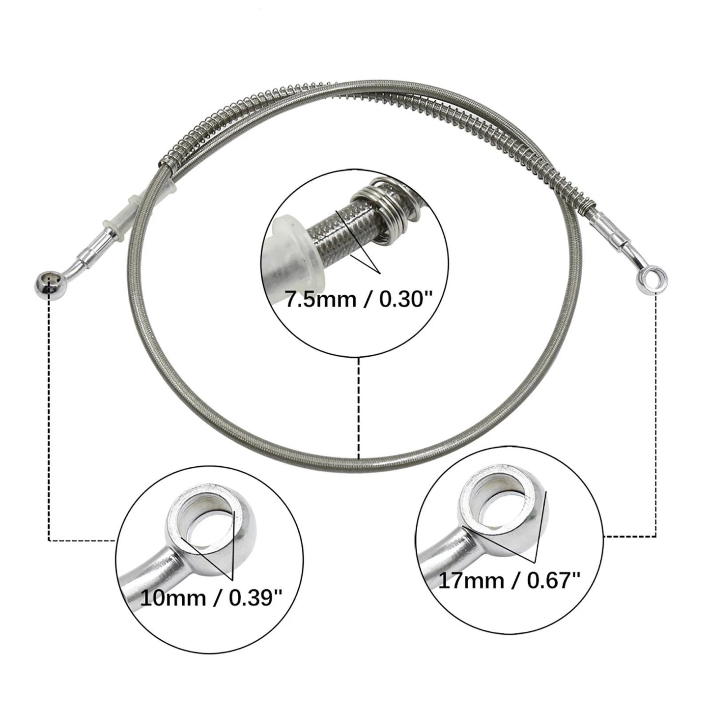 Oil Hose Line / 130cm / Stainless Steel Clutch Hydraulic for Motorcycle