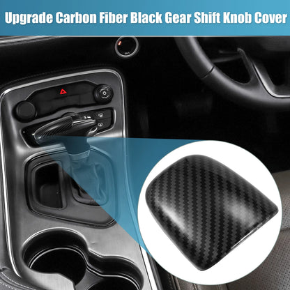 Gear Shift Knob Cover Trim Carbon Fiber Pattern for Dodge Challenger Charger