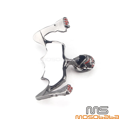 Titanium Red Headlight Visor Skull Decor for Harley Ornament