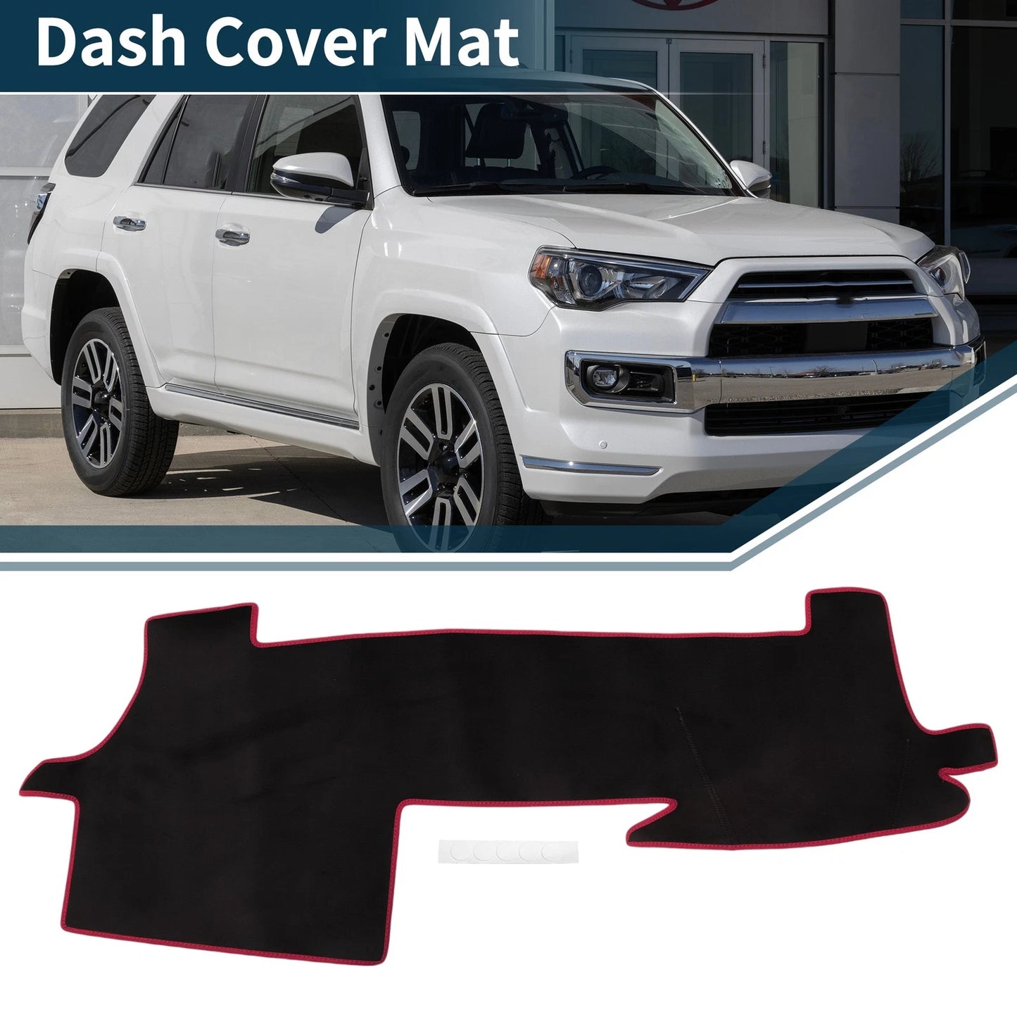 Dash Cover Mat Sun Protector Pad for Toyota Mark X Black Red