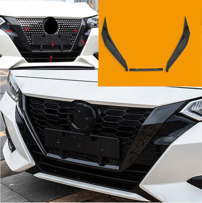 ABS Carbon Fiber Front Grille Frame Cover Trim for Nissan Sentra (2020-2022)