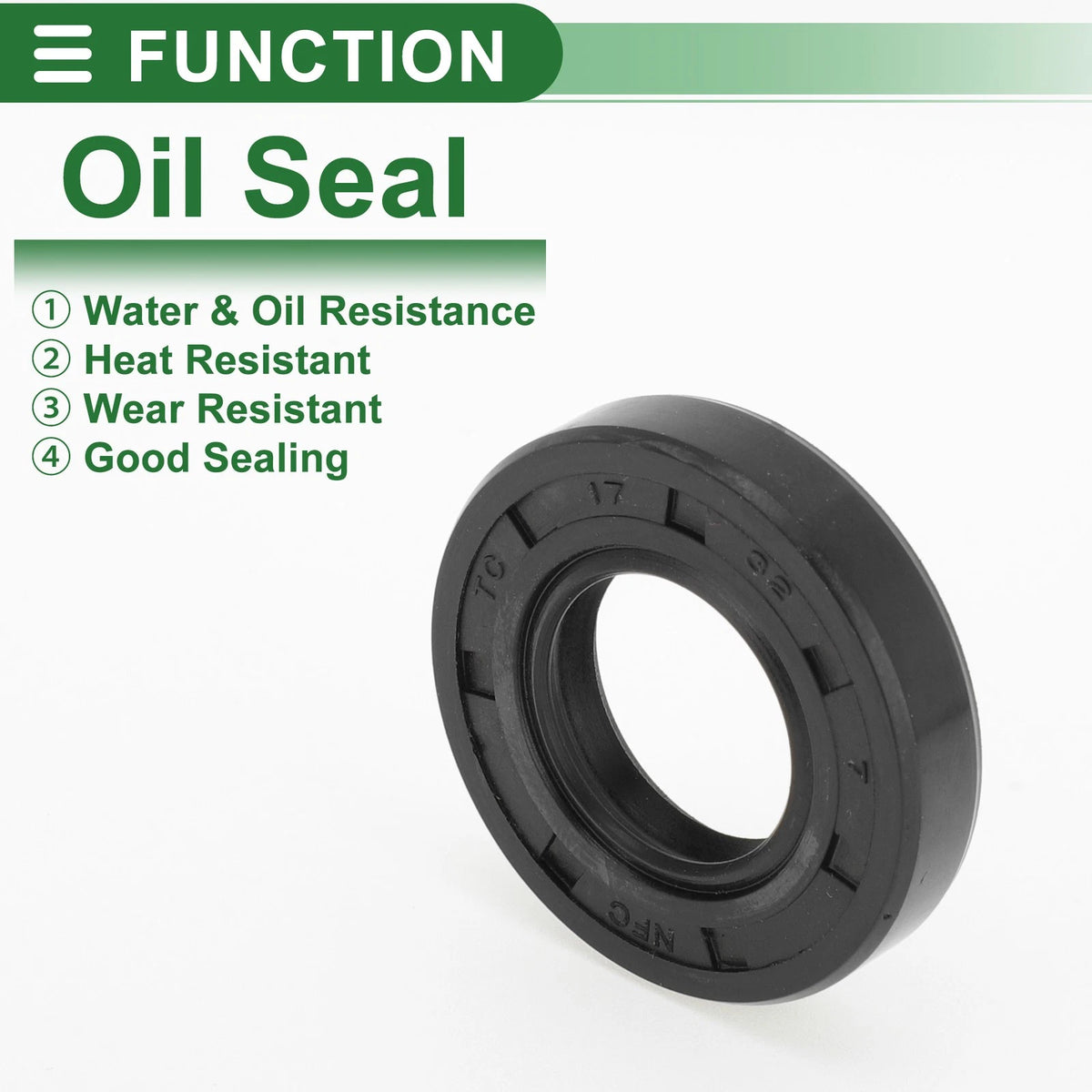 Oil Seal Seal Ring NBR Rubber 17x32x7mm Black 5 Pcs