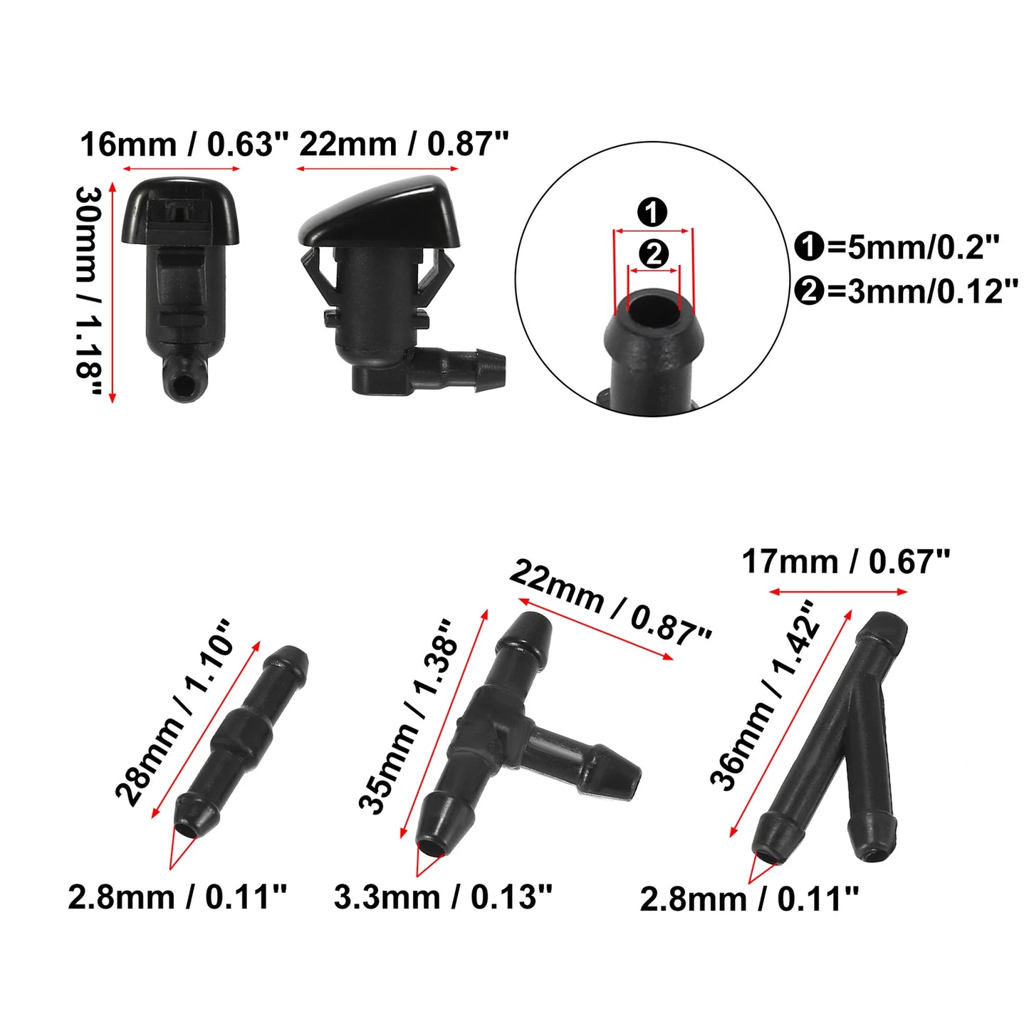 Windshield Washer Nozzles Kit for Ford Focus (2008-2009)
