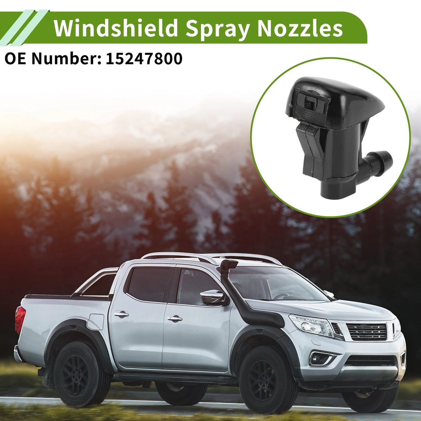 1x Windshield Washer Nozzle with Hose Connector for GMC